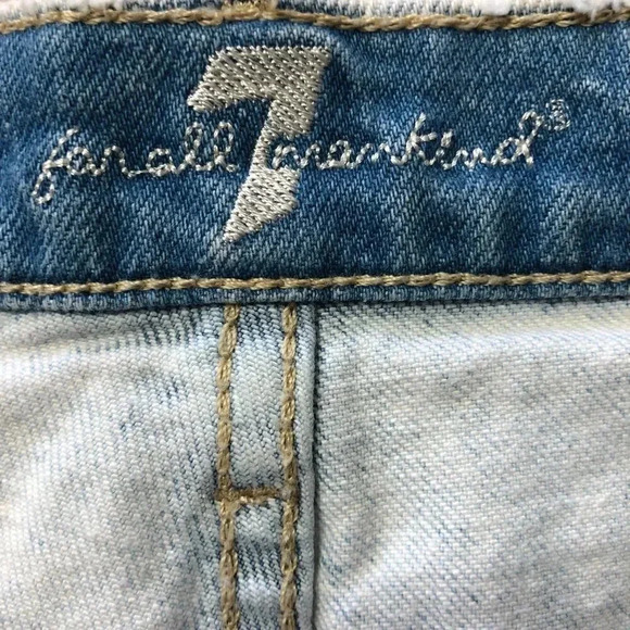 7 For All Mankind Booty Light Denim Shorts Size 23 - Picture 3 of 7